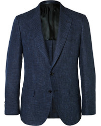 Мужской темно-синий льняной пиджак от Piombo
