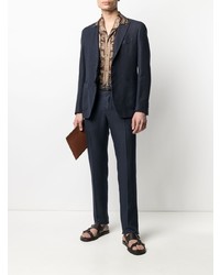 Мужской темно-синий льняной пиджак от Gabriele Pasini