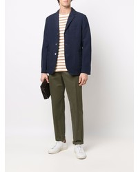 Мужской темно-синий льняной пиджак от Aspesi