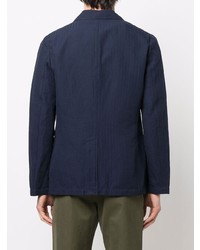 Мужской темно-синий льняной пиджак от Aspesi