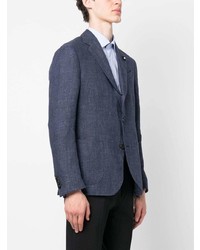 Мужской темно-синий льняной пиджак от Lardini