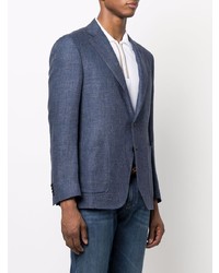 Мужской темно-синий льняной пиджак от Canali