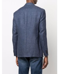 Мужской темно-синий льняной пиджак от Canali