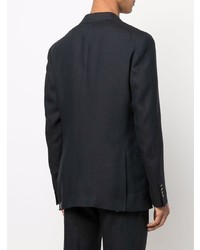 Мужской темно-синий льняной пиджак от Etro