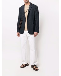 Мужской темно-синий льняной пиджак от Paul Smith