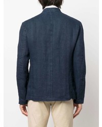 Мужской темно-синий льняной пиджак от Massimo Alba
