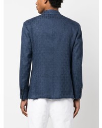 Мужской темно-синий льняной пиджак от Gabriele Pasini