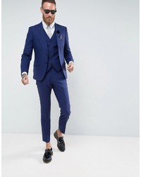 Мужской темно-синий льняной пиджак от French Connection