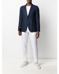 Мужской темно-синий льняной пиджак от Tagliatore