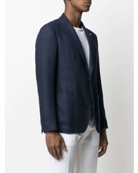 Мужской темно-синий льняной пиджак от Tagliatore