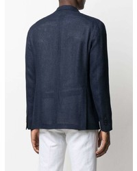 Мужской темно-синий льняной пиджак от Tagliatore