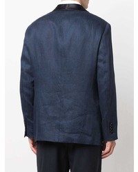 Мужской темно-синий льняной пиджак от Brunello Cucinelli