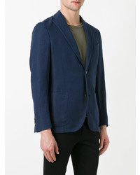 Мужской темно-синий льняной пиджак от Boglioli