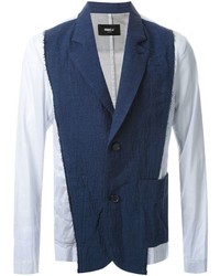 Мужской темно-синий льняной пиджак от Yang Li