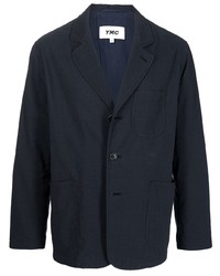 Мужской темно-синий льняной пиджак от YMC