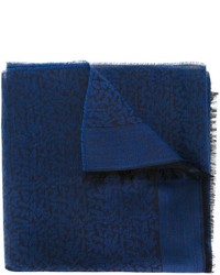 Темно-синий льняной шарф