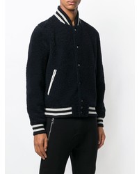 Мужской темно-синий меховой бомбер от President’S