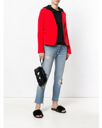 Темно-синий меховой клатч от Anya Hindmarch