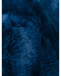 Женский темно-синий меховой шарф от Yves Salomon