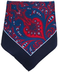 Темно-синий нагрудный платок с "огурцами" от Kiton