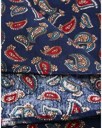 Темно-синий нагрудный платок с принтом от Asos