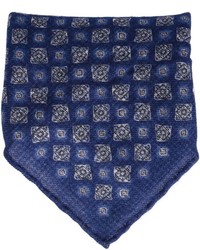 Темно-синий нагрудный платок с принтом от Brunello Cucinelli