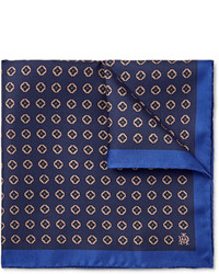Темно-синий нагрудный платок с принтом от Dunhill
