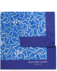 Темно-синий нагрудный платок с принтом от Richard James