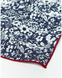 Темно-синий нагрудный платок с цветочным принтом