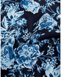 Темно-синий нагрудный платок с цветочным принтом от Asos