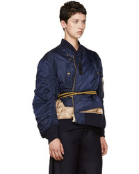 Женский темно-синий нейлоновый бомбер от Undercover