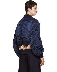 Женский темно-синий нейлоновый бомбер от Undercover