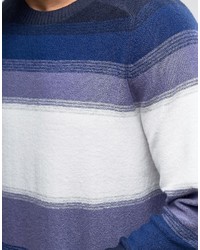 Мужской темно-синий омбре свитер с круглым вырезом от French Connection