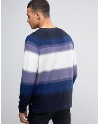Мужской темно-синий омбре свитер с круглым вырезом от French Connection