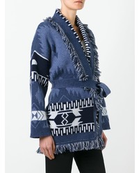 Женский темно-синий открытый кардиган с геометрическим рисунком от Alanui