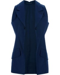 Темно-синий пиджак без рукавов от Yohji Yamamoto