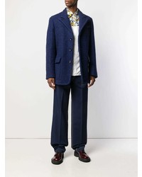 Мужской темно-синий пиджак букле от Marni