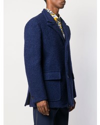 Мужской темно-синий пиджак букле от Marni