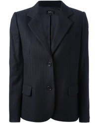 Женский темно-синий пиджак в вертикальную полоску от A.P.C.
