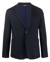 Мужской темно-синий пиджак в вертикальную полоску от Barena
