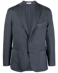 Мужской темно-синий пиджак в вертикальную полоску от Boglioli