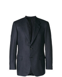 Мужской темно-синий пиджак в вертикальную полоску от Brioni