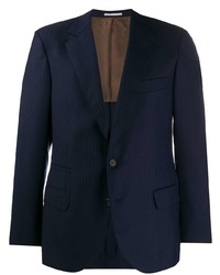 Мужской темно-синий пиджак в вертикальную полоску от Brunello Cucinelli