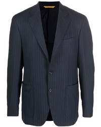 Мужской темно-синий пиджак в вертикальную полоску от Canali