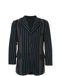Мужской темно-синий пиджак в вертикальную полоску от Comme Des Garçons Vintage