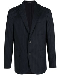 Мужской темно-синий пиджак в вертикальную полоску от Dunhill