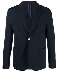 Мужской темно-синий пиджак в вертикальную полоску от Emporio Armani