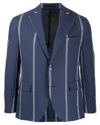 Мужской темно-синий пиджак в вертикальную полоску от Gabriele Pasini