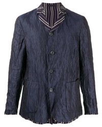 Мужской темно-синий пиджак в вертикальную полоску от Giorgio Armani