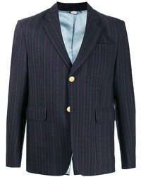 Мужской темно-синий пиджак в вертикальную полоску от Gucci